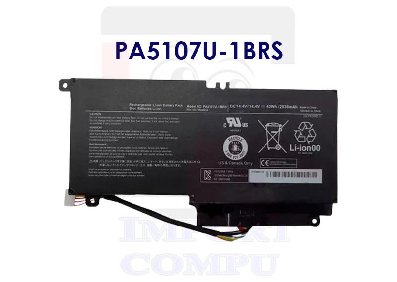 BATERIA LAPTOP TOSHIBA PA5107U-1BRS