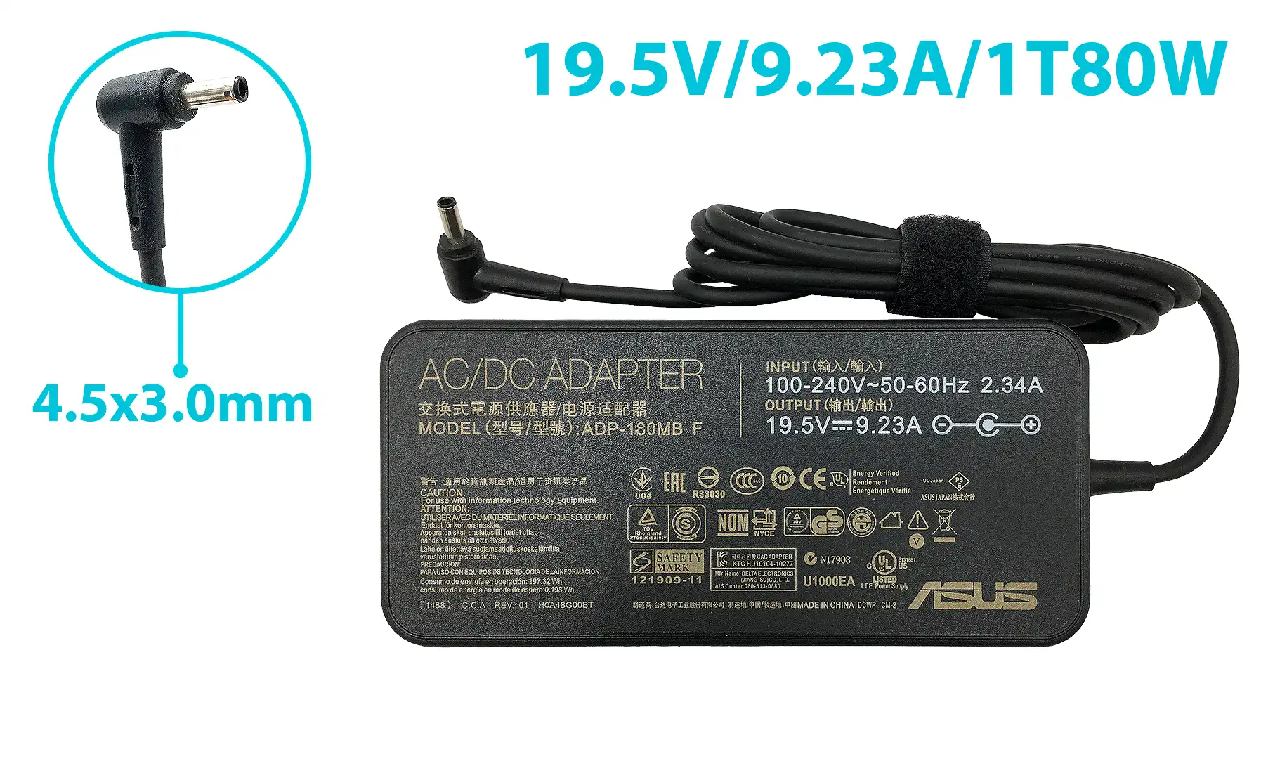 Cargador Original Laptop Asus Y Toshiba Gamer 19.5v 9.23a 180W