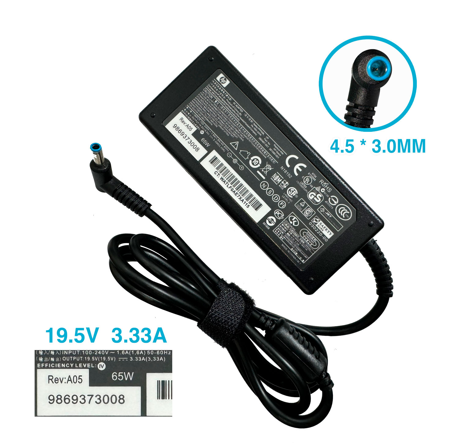 Cargador Original Laptop Hp Envy Punta Azul 19.5v 3.33a